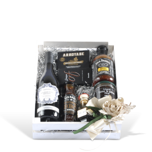 Cassetta grastronomica con vino